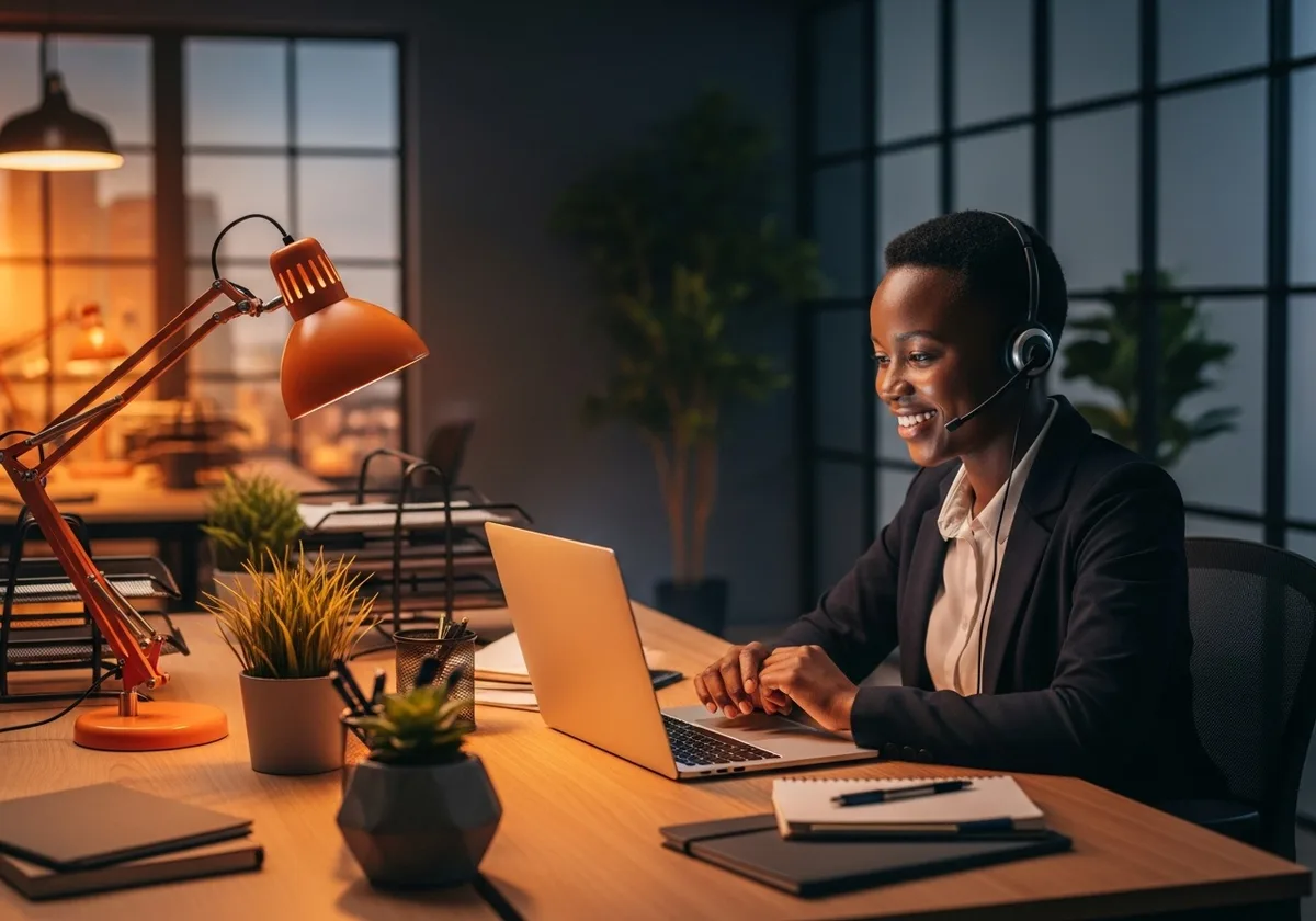 An Exquode customer-success specialist on a call
