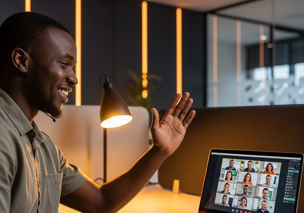 An Exquode support engineer on a video call